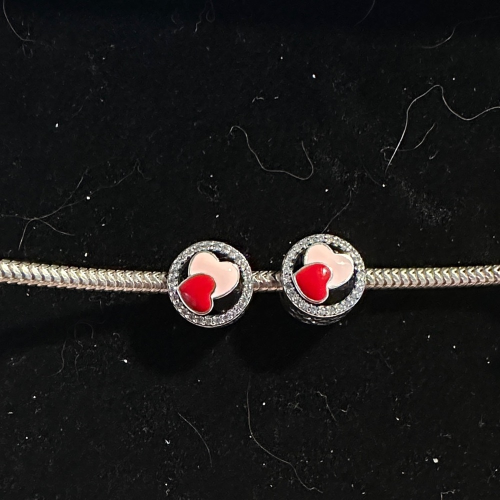Double Heart Charms set of 2